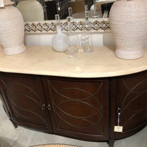 demilune sideboard with marble top